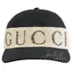 【全新現貨 補6頂】茱麗葉精品 GUCCI 492545 大LOGO拼接棉質棒球帽/鴨舌帽.黑現金價$8,800