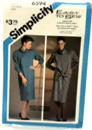 Simplicity Easy to Sew Pattern #6594 Dress & Vest - (Sizes 10, 12 & 14)
