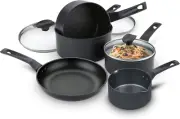 9 X Tougher Pots and Pans Set of 5 - Non Stick Induction Hob Pan Set with Scratc