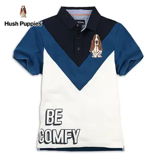 Hush Puppies POLO衫 男裝V型剪接刺繡狗短袖POLO衫