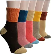 [MARIB] Women Winter Socks Warm Wool Thick Vintage Pattern Girls Cotton Socks Gift Box Christmas Xmas Pattern