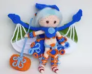 Meru Legend of Dragoon character with wings Chibi Plushie Amigurumi Stuffed Toy