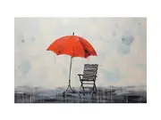 Umbrella Chair Modern Art Painting Canvas Print