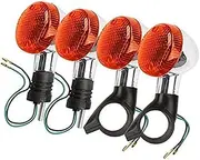 Front Rear Turning Indicator Lights Motorcycle Front Rear Turn Signal Signaling Lights, for Magna 250 750 Steed 400 600 Shadow 400 750 Motorcycle Turn Signal Lights(BLACK Front rear 2 pair)
