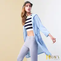 在飛比找momo購物網優惠-【MON’S】輕閒涼感帽領修身外套