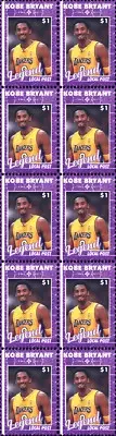 KOBE BRYANT LAKERS BASKETBALL LEGEND MINT VIGNETTE STAMP STRIP OF 10 #3