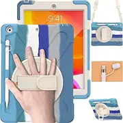 Herize iPad 9th 8th Generation Case Cover 10.2 Inch 2021 2020 2019 Cute for Kids with Pencil Holder | Rugged Shockproof iPad 10.2 7th 8th Gen Cover w/Stand Hand Shoulder Strap