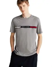 [Tommy Hilfiger] Hilfiger Chest Insert Tee in Grey