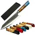 Kiritsuke Knife 67 Layers Damascus Steel VG10 Core Resin Wood Handle Cut Slicing