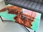 LIVE EDGE Coffee Table, epoxy resin table, epoxy table, walnut table, live edge