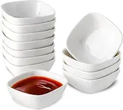 2oz Ceramic Dip Mini Bowls, 12 PCS Soy Sauce Dish, Square Dipping Sauce Bowls/Dishes, Mini Serving Bowl for Side Dish, BBQ, Ketchup, Sushi Sauce, Charcuterie Condiment