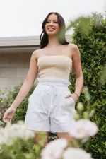 [PUP3] Maete Cotton Paperbag Shorts - White XS White