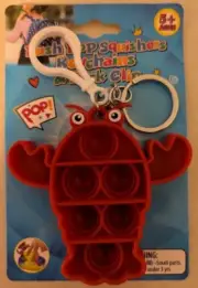 Push Pop Squishers Keychain & Back Clip Red LobsterFidget Sensory Toy