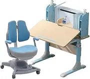 Height Adjustable Children Kids Ergonomic Study Desk Chair Set 80cm Blue Pink AU Blue(Desk+208 Chair)
