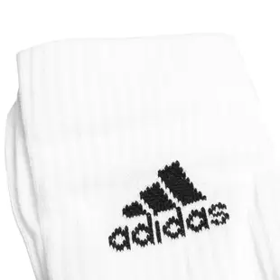 adidas 襪子 Cushioned Crew Socks 白 黑 中筒襪 男女款 三雙入【ACS】 DZ9356