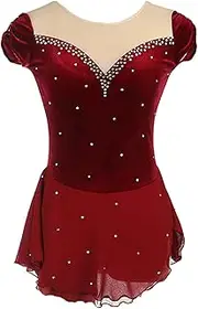 [Zagitova] Figure Skating Dress for Girls Ice Breathable Women Competition Practise Dance Clothing with Shiny Rhinestones