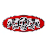 Chrome Die Cast Skull Emblem - Red