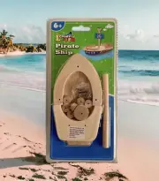 New Learn & Create Pirate Ship Wooden Model Kit