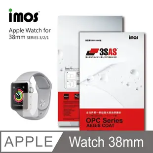 IMOS 蘋果 Apple Watch for 38mm SERIES 3/2 3SAS 疏油疏水 螢幕保護貼-兩入組