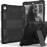 Silicone+PC Case 3-Layer Anti-fall Protective Cover Tablet Stand For iPad 5/6 2017/2018 iPad Pro 9.7 inch-8black