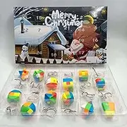 Christmas Advent Calendar,Metal Wire and Plastic Puzzles Christmas Countdown Calendar,24pcs Brain Teaser Toy,Xmas Holiday Party Favors for Adults Teens Boys Girls Surprise New Year Gift Box