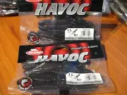 2 Packs Berkley Havoc 4.5" Change Up Soft Plastic Fishing Baits / Black Red Flec