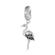 Elegant Stork Dangle Charm Genuine 925 Sterling Silver Compatible With Pandora Bracelets