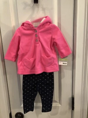 New With Tags Carter’s Two Piece Set 3M Blue Heart Leggings Sku QW2