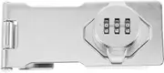 SHINEOFI Password Garage Combination Hasp Keyless Lock Security Hasp Locks Cabinets Door Rotary Lock Door Lock Small Latch Lock for Locker Sliding Door Latch Locks Iron Silver