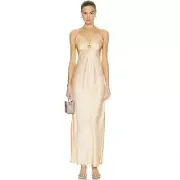 NEW STELLA MCCARTNEY REVOLVE SATIN MAXI SLIP DRESS IT 34, US 0