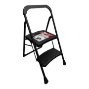 QLD NEW Ladder 2 Step Steel 100Kg Hurricane