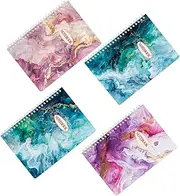 Beavorty Elegant Marble Notepads for Teachers Students 4 Pack A5 Size 60 Pages Each