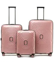 Tosca Eclipse 4-Wheel Expandable Suitcase Set of 3 - Rose Gold (Small, Medium &