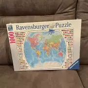 New Ravensburger 1000 Piece World Map/Flags Of The World Puzzle Discontinued