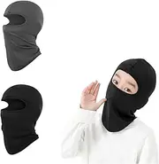 [LEXICANMHS] Pack of 2 Children's Balaclava Summer Cool Balaclava Windproof Face Mask, Cool Cycling Hat Under Helmet, Thin Balaclava UV Balaclava for Boys Girls Black and Grey, Black, Einheitsgröße