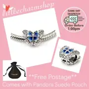 NEW Authentic Genuine PANDORA Blue Butterfly Sparkling Charm - 790761C01