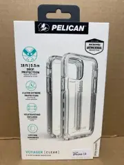 iPhone 13 Case Clear Pelican Voyager with Holster Belt Clip Kickstand