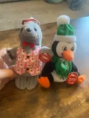 Coca Cola Plush 2000 Millennium Coke 2 Beanie babies seal & Penguin New with tag