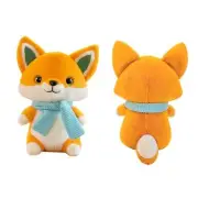 Fox Plush with Wearable Scarf Cute Stuffed Animals Plushies Toy Pillow Gifts