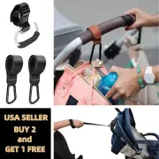 Leather Metal Baby Stroller Hook Clip Hanger Anti Slip Carabiner Spring Clip
