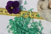 6mm Vintage Venetian Italy Bugle Bead Silver Lined Sea Green Bead Crafts /1oz