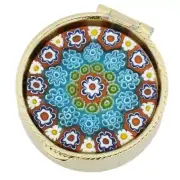 GlassOfVenice Murano Glass Small Millefiori Pill Box - Round