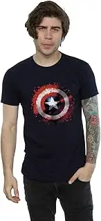 [Marvel] Men's Avengers Captain America Art Shield T-Shirt Medium Deep Navy