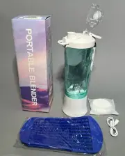 Portable White Blender Bottle For Shakes/Smoothies USB Rechargeable 6 Blades