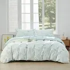 Leaf Duvet Cover King Size 3 Pieces Light Green Botanical Bedding Set 100%