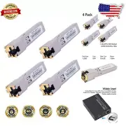 1000BASE-T Gigabit SFP to RJ45 Modules - 4-Pack, Auto-Negotiation, Plug & Play