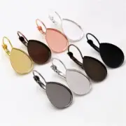Drop Blank Base Back Earrings Mix Colors Fit Cabochons Earring Accessory 10pcs