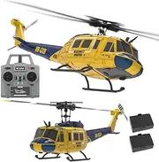 Ssccgym 315MM UH-1 Remote Control Helicopter Aircraft for Adults Expert 6CH C032 RC Heli Maintain Altitude Brushless Motor/Optical Flow Positioning/Fly Upside Down 3D Rolling (RTF Yellow 2Battery)