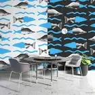 3D Fish Seamless Wallpaper Wall Mural Removable Self-adhesive 61
