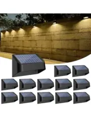 Brighter Solar Fence Lights 12 Pack, RGB 8 Colors, Dusk to Dawn Deck Light